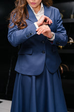 تحميل الصورة إلى عارض المعرض، Elegant Blue Business Suit with Skirt