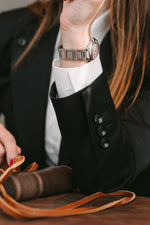 تحميل الصورة إلى عارض المعرض، بدلة سوداء مزدوجة الصدر