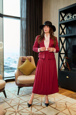 تحميل الصورة إلى عارض المعرض، بدلة تنورة من الصوف مكونة من قطعتين