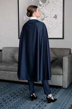 Load image into Gallery viewer, Navy Three-Piece Business Suit with Cape
