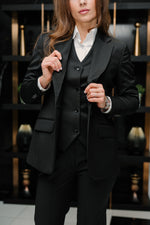 Load image into Gallery viewer, Black Three-Piece Business Suit
