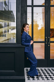 Threndy Royal-Blue Three - Piece Wool Suit