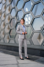 Elegant Blue Business Suit with Skirt