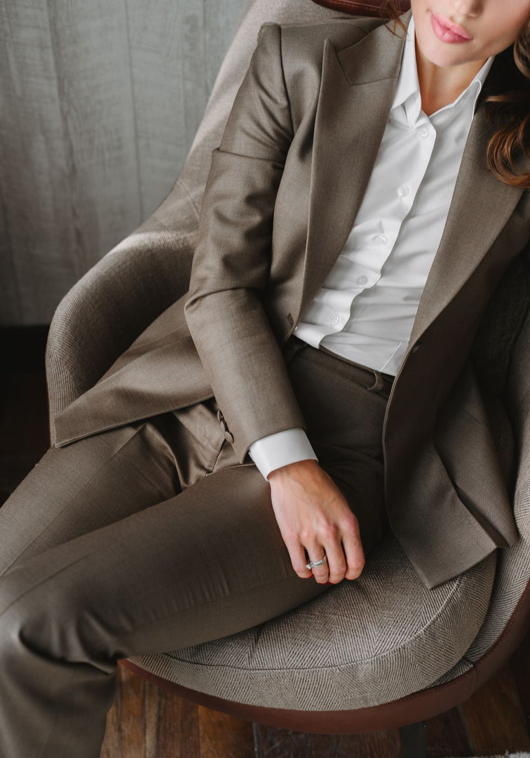 Pleated Wool Suit Flared Pants